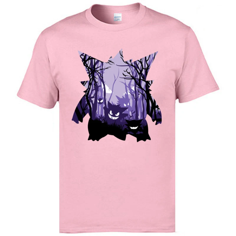 Satanic Gengar лесная футболка покемон демон силуэт скидка мужская футболка ostern день Топы И Футболки повседневные дизайнерские футболки