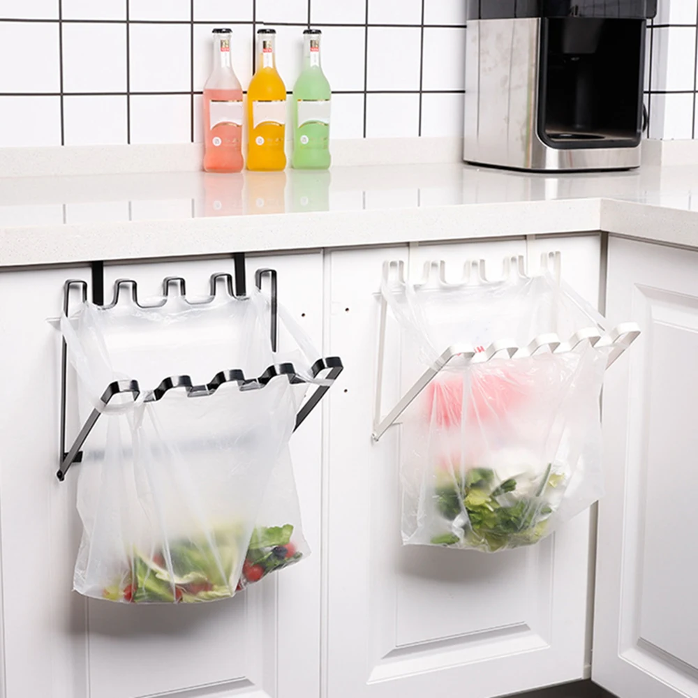 

Plastic Garbage Bag Rack Portable Hanging Trash Rubbish Bag Storage Rack Holder Kitchen Gadgets Storage Rack Kitchen Accessories