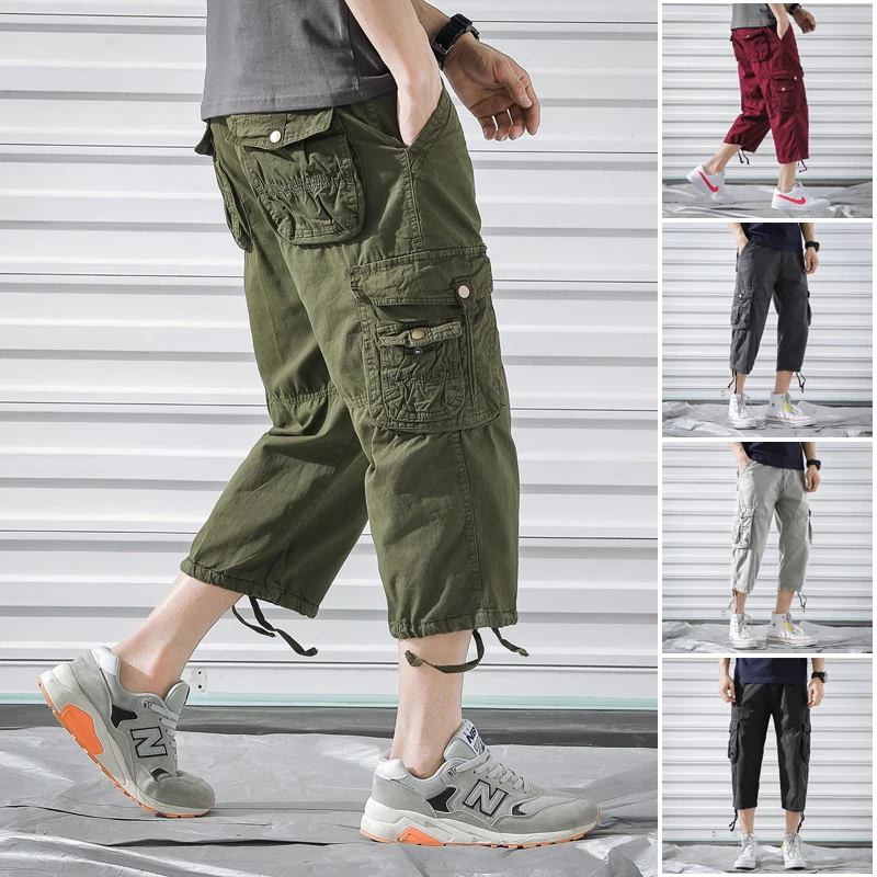 mens calf length cargo shorts