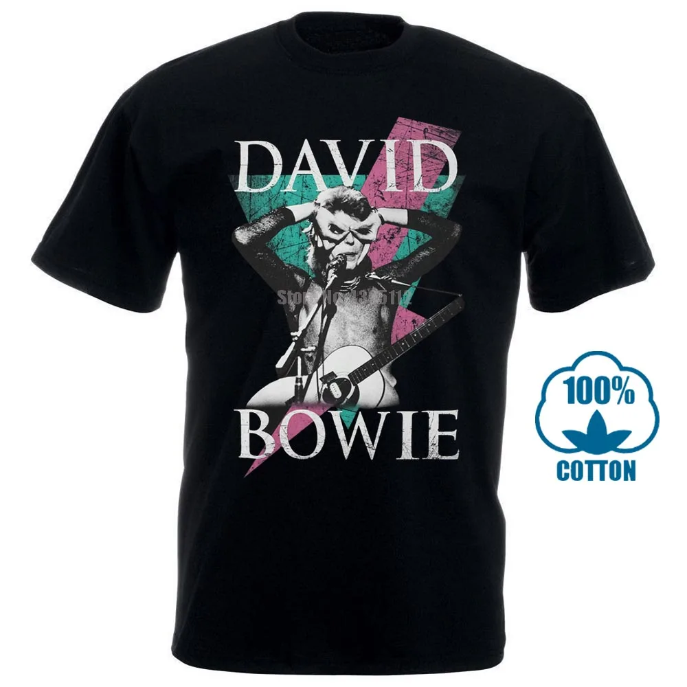 

David Bowie Thunder Aladdin Sane Rock Official Tee T Shirt Mens Unisex T Shirt Summer Style Fashion Men T Shirts Top Tee