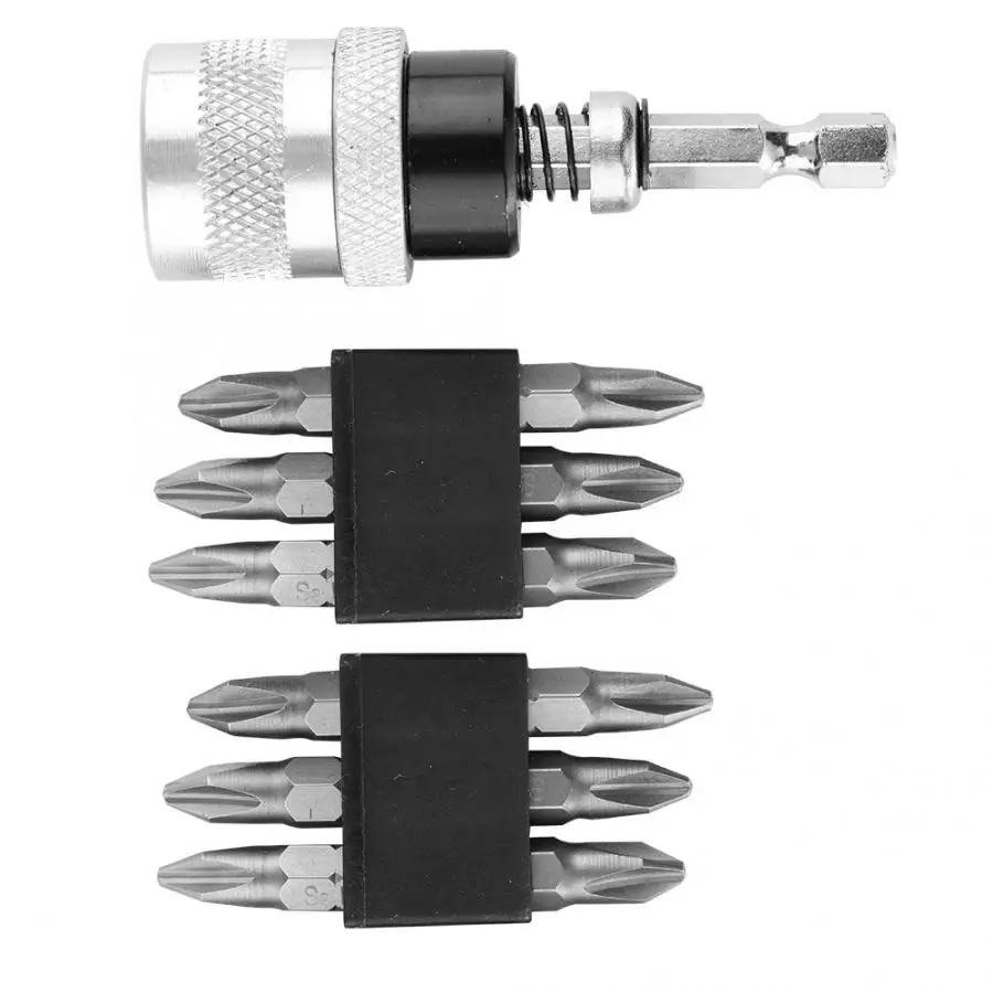 

Adjustable Screw Wood Screw And Nut Depth Limiter Holder with 12pcs Cross PH2 Screwdriver Bits Stainless Steel Square Nuts