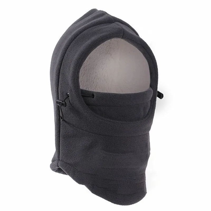 Теплая Флисовая шапка с капюшоном, теплая маска для лица для велоспорта, Детская ветрозащитная шапка для лыжного спорта, зимняя спортивная маска для мужчин - Цвет: Dark Grey