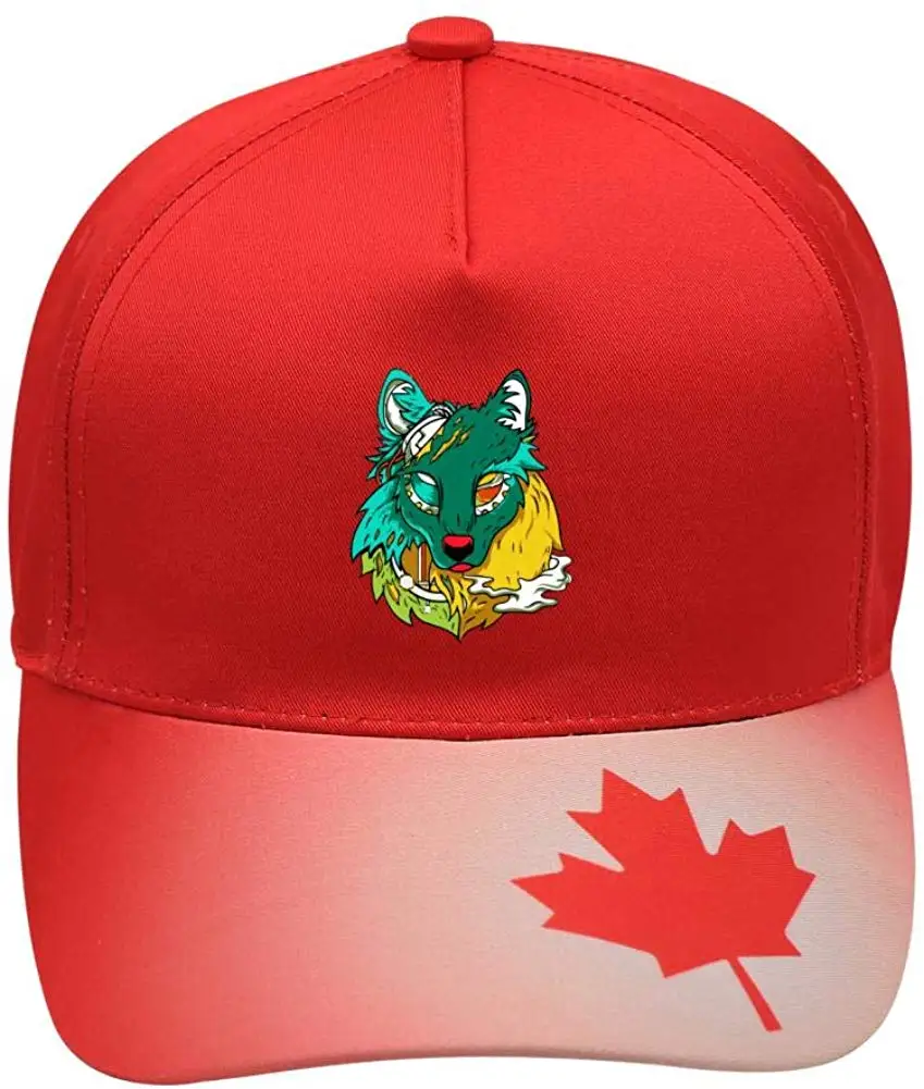 Унисекс волк бейсболки хлопчатобумажная ткань регулируемые канадские элементы наружные Шляпы красный