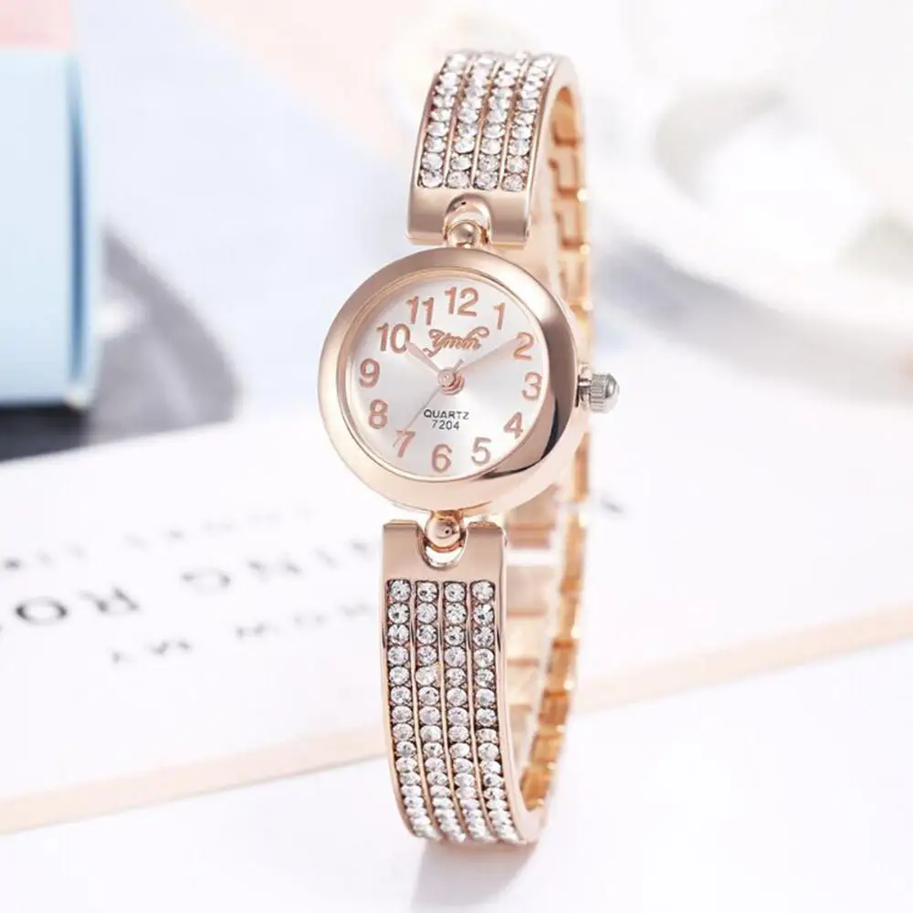 

Top Luxury Diamond Ladies Watch Small Dial Elegant Quartz Women Watches Stainless Steel Band Rose Gold Female Wrist Watch A15