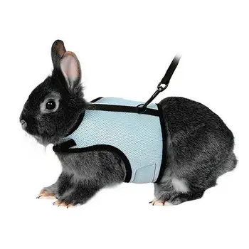 

1 Pc Soft Harness With Lead For Rabbits Bunny Little Pets - Size L(Sky Blue)