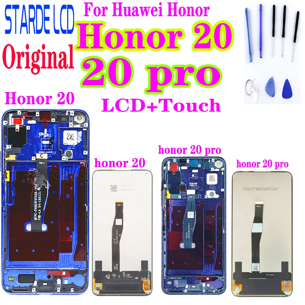 

Original Display For Huawei Honor 20 Pro LCD Display Touch Screen With Frame Honor 20 LCD Screen honor20 YAL-AL10 YAL-L41