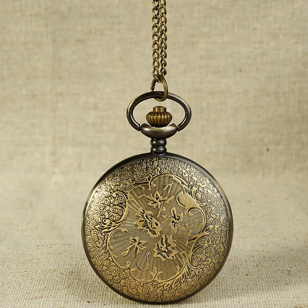 Винтаж бронзовый тон паук веб дизайн цепи кулон Мужская Мода римские цифры кварцевые стимпанк карманные часы подарок часы#10