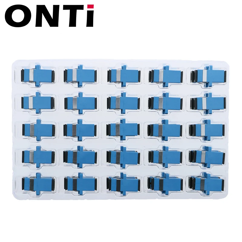 ONTi 50PCS metal Simplex Singlemode SM SC APC multimode MM fiber Coupler SC UPC connector  Metal SC Fiber Optic Adapter