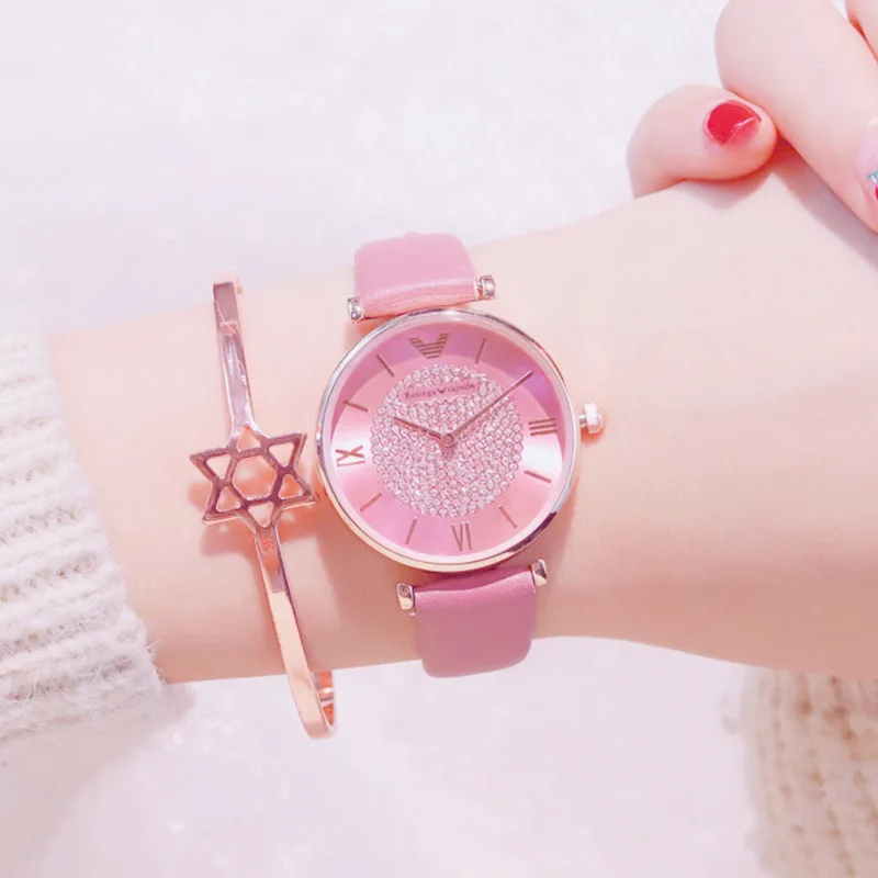 

Luxury Women Watches Casual Fashion Rhinestone Ladies Watch Minimalism Creative Dial Design Female Clock Gift