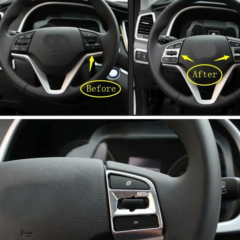 Декоративная накладка на рулевое колесо для Hyundai Tucson 2015 2016 2017 2018 2019|Рулевые колеса