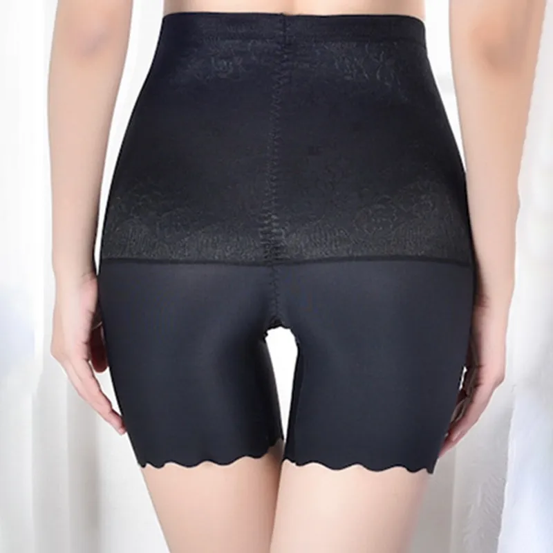 Women's High Waist Smooth Pants Thigh Slimmer Body Shaper Tummy Slimming Control Panties High-waisted Abdomen Safety Pants Thin
