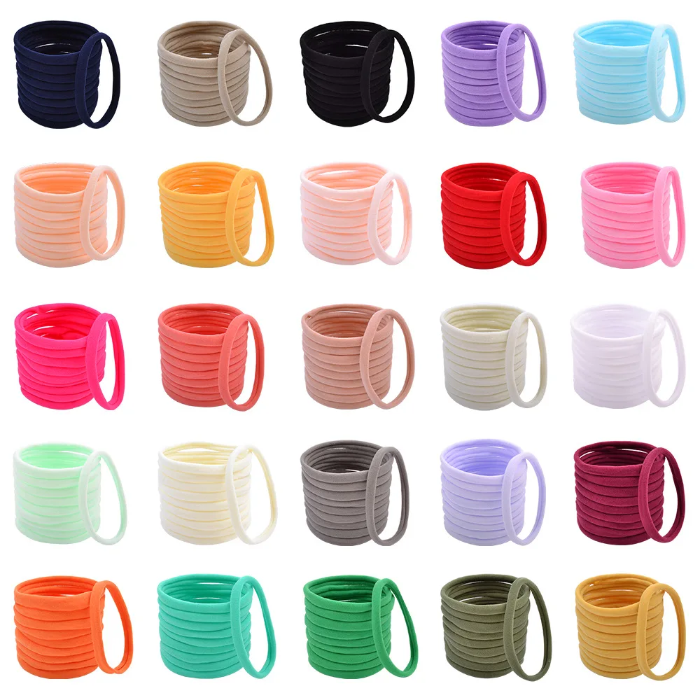 European and American Candy Color Hair Tie Fashion Nylon Seamless Children's Elastic Skin Color Hair Band Simple Hair Rope for xiaomi mi band 8 loop nylon watch band rainbow color