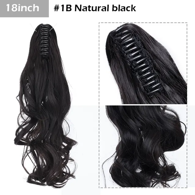 S-noilite Syntheitc Big Grab Ponytail Hair Extension Claw Clip In Ponytail Extension Hair Fake Hairpiece For Women Daily Party 18-649