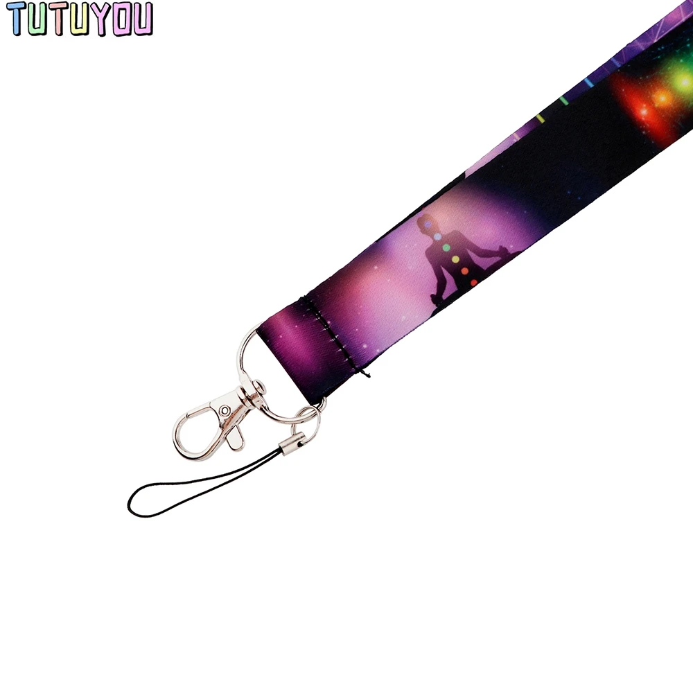 PC3194 Fashion Starry Sky Yoga Painting Art Key Chain Lanyard Neck Strap For Phone Keys ID Card Creative Lanyards