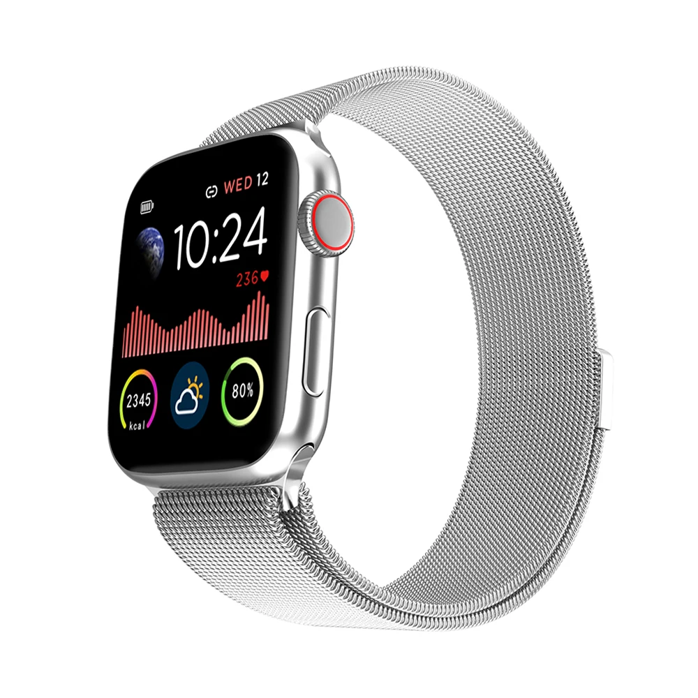 Silver Milanese LEMFO W68 умные часы для мужчин монитор сердечного ритма IP67 Водонепроницаемый для Apple IOS Android телефон часы серии 5 Smartwatch - Цвет: Silver Milanese
