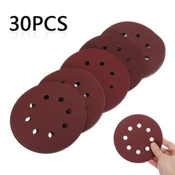 

30pcs 8Holes Sanding Discs 800-2000 Grit Sandpaper Hook Loop Aluminum Oxide Grain Sanding Sheet Disk Metal Cleaning Polishing
