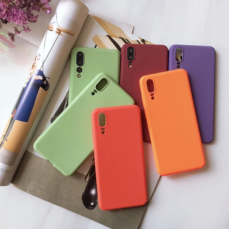 Матовый однотонный красный чехол для телефона huawei Honor 8X MAX 8A 10 Lite P30 P20 P10 mate 20 Pro