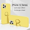 Soft Liquid Silicone Case For iPhone 12 11 Pro Max Mini XS X XR 7 8 6 6S Plus SE 2022 Stand Ring Holder Covers iPhone11 iPhone12 ► Photo 2/6