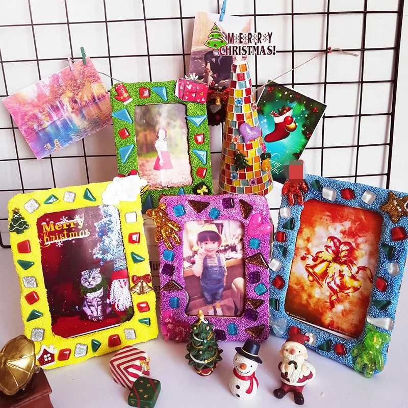 

Glass Mosaic Tiles Photo Frame DIY Hobbies Handmade Creative for Kids Mosaic Puzzle Making Material Christmas Teacher's Day Gift