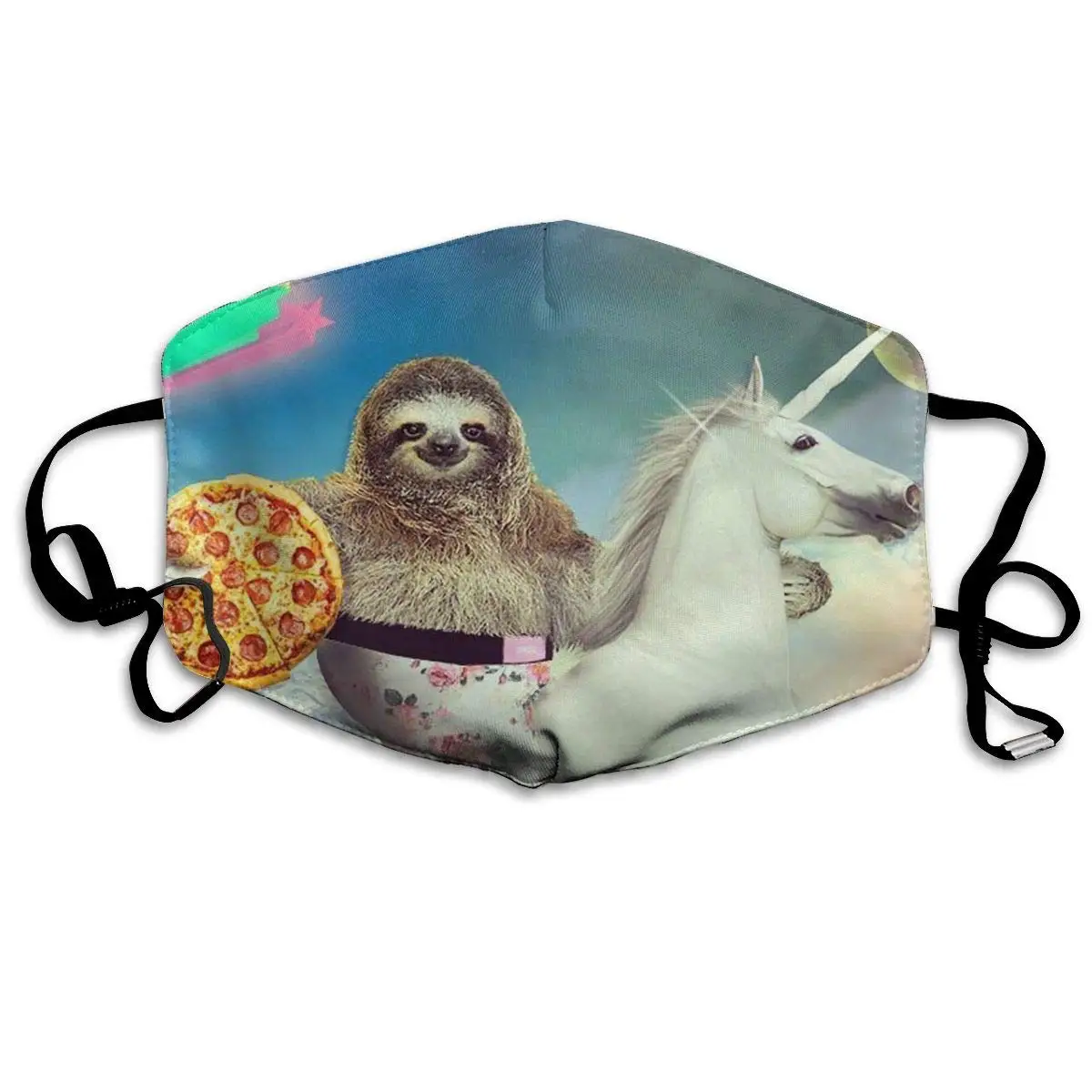

Mouth Mask Sloth Pizza Riding Unicorn Print Masks - Breathable Adjustable Windproof Mouth-Muffle, Camping Running for Women and
