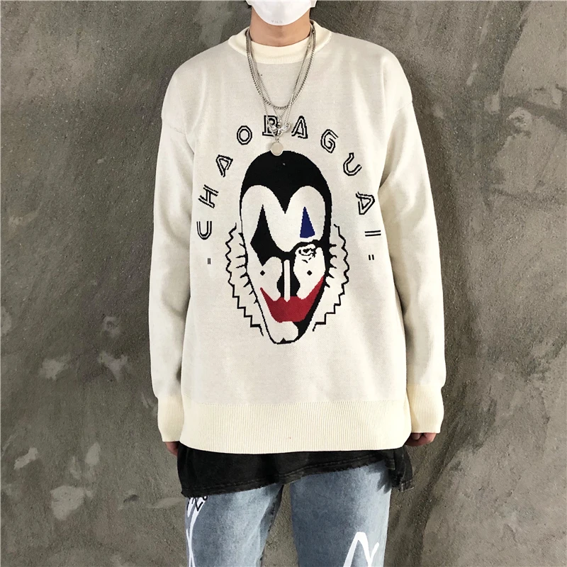 2020 новый осенний свитер женский Harajuku в стиле аниме мультфильм клоуна хлопок