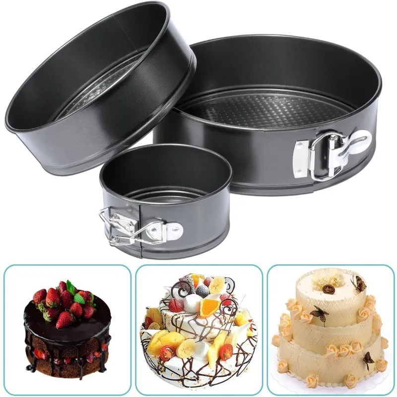 3pcs Springform Round Pans Cake Set Non-stick Baking Bake Tin Tray Bakeware Cakes Molds 6/8/10inch | Дом и сад