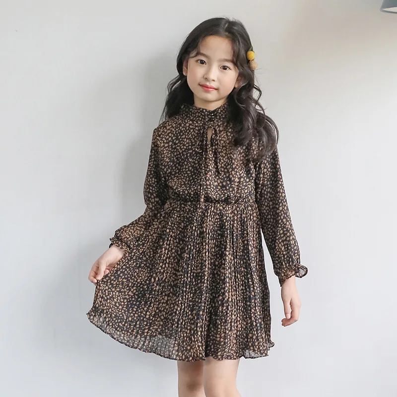 

2020 Girl Dress Autumn and Winter Plus Velvet Thicken Girls Dresses Fashion Leopard Baby Girls Dress Kids Dress for Girls 6 8 10
