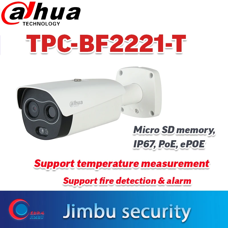 

High Sensitivity Fire Detection Alarm Security Dahua Thermal Camera TPC-BF2221-T with Temperature Measurement