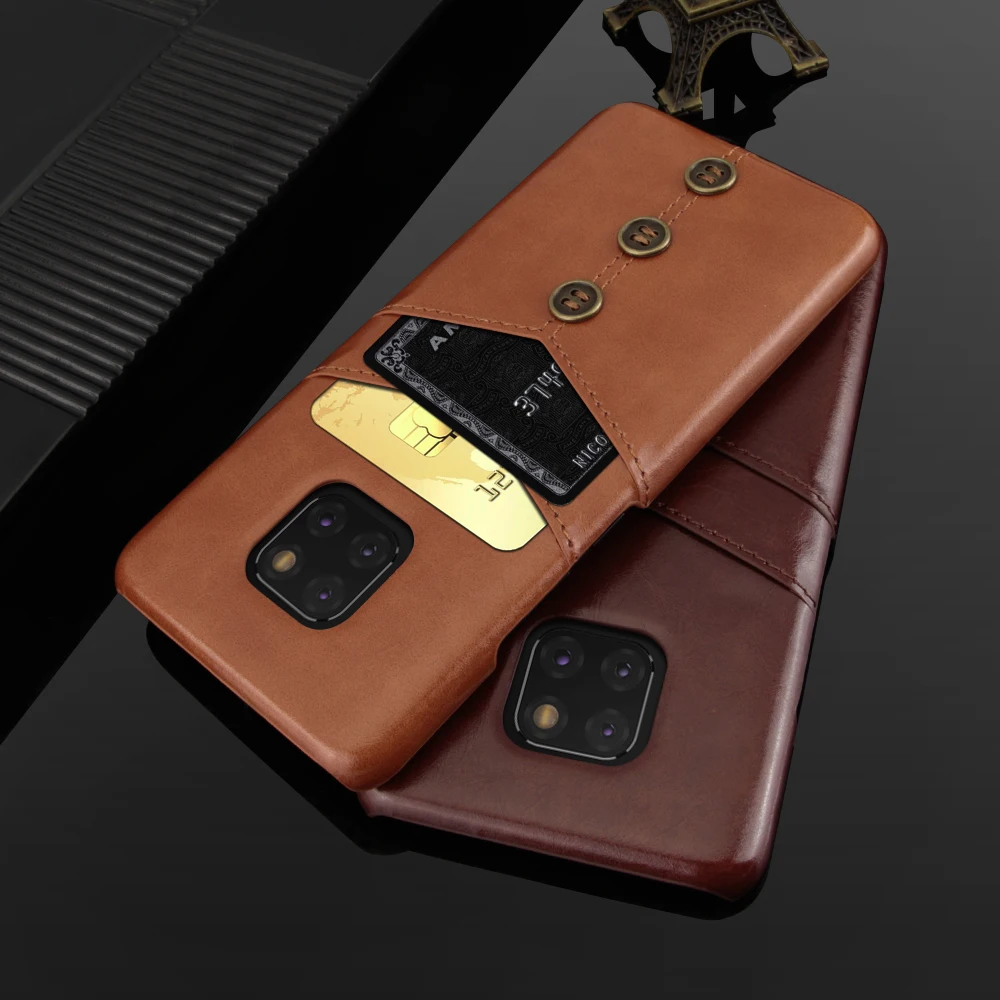 Ультра тонкий кожаный чехол в стиле ретро для huawei Mate20 Pro, роскошный чехол из искусственной кожи с отделениями для карт, чехол на заднюю панель, Новое поступление