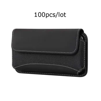 

100pcs/lot 4.7 - 6.9 inch Universal Phone Case Pouch Belt Clip Holster Leather Cover Waist Case Holster Bag Durable Oxford PF004