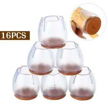 

16pcs Silicone Chair Table Foot Protectors Caps Pads Round Bottom Non-Slip Furniture Covers Socks Floor Protectors Caps