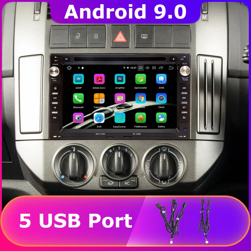 5 USB портов четыре ядра Android 9 0 автомобильный DVD для VW Passat Golf Polo сиденье Jetta Alhambra Ibiza