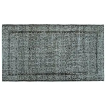 

Handmade Gray Vintage Overdyed Turkish Area Rug 148x266 Cm-4'10''X8'9''