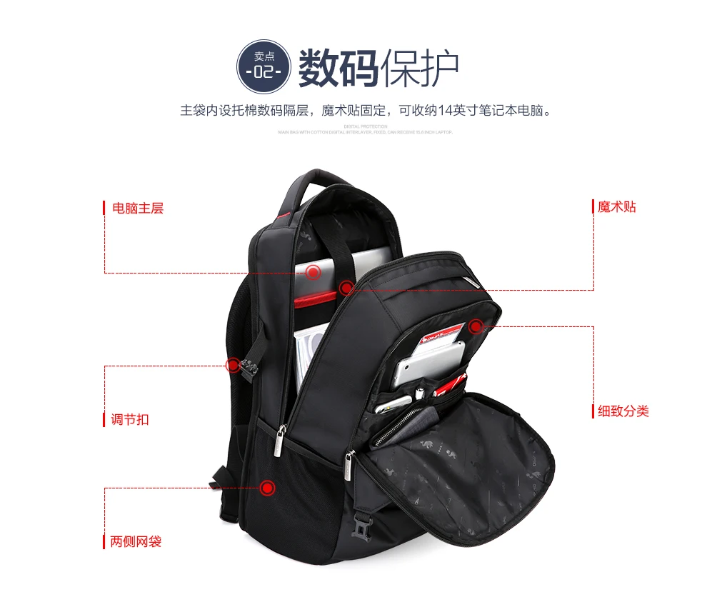 Oiwas, деловая сумка, рюкзак для ноутбука, многофункциональный, для ухода за позвоночником, водонепроницаемый, большая емкость, Портативная сумка для путешествий, рюкзак