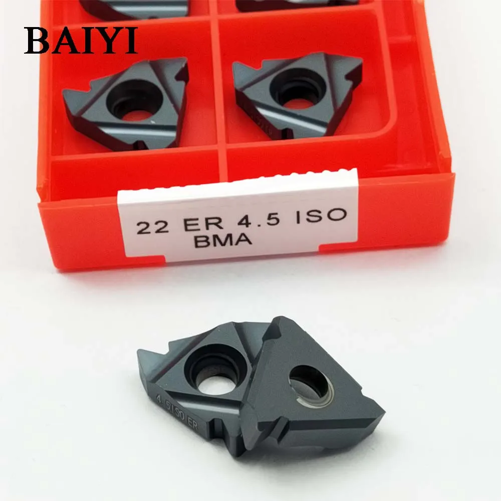 

10pcs carbide threading insert 22ER 4.5ISO BMA lathe thread tool Internal Processing stainless steel and steel 22 ER 4.5iso