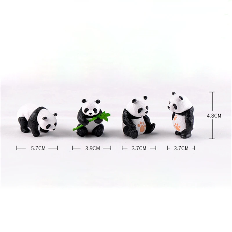 Reheyre Lot De 8 Figurines De Panda Avec Bambou – Figurines De Panda En Résine, Sculptures D'animaux De Décoration D'intérieur, Décoration De Bureau