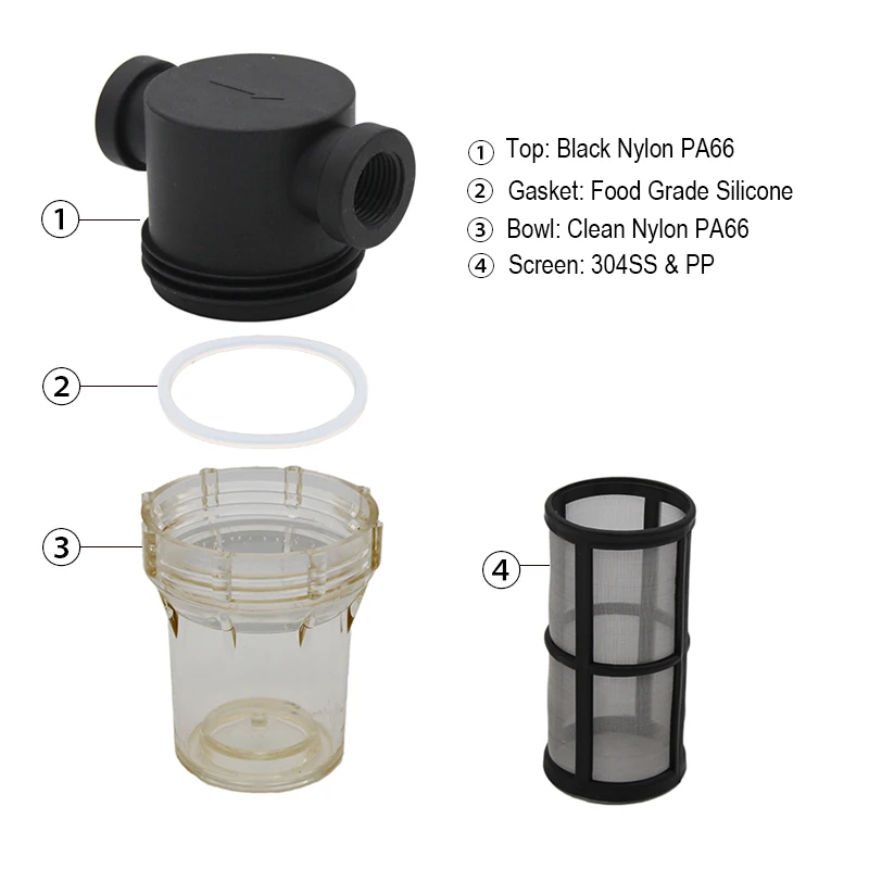 Inline Filter for Home Brewing 150 micron 100 mesh Water & Beer