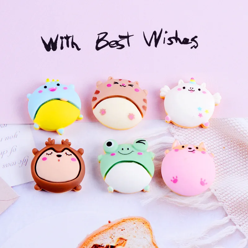 

10pcs Resin Simulation Cartoon Animal Creative Cream Mobile Phone Case Material Hairpin Handmade Jewelry Accessories