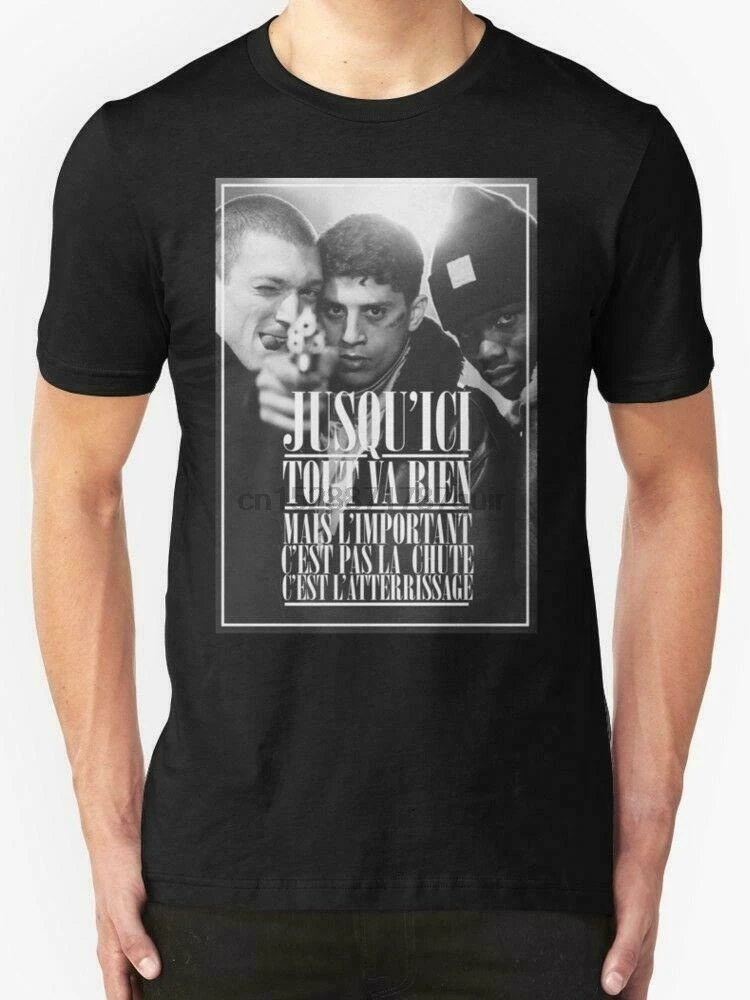 

NEW LA HAINE MEN BLACK SIZE S TO 2XL USA SIZE S M L XL 2XL 3XL T-SHIRT EN1