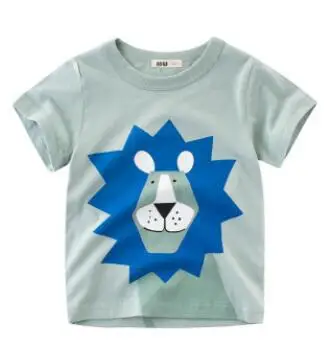 Летняя футболка с рисунком крокодила для маленьких мальчиков; Детские футболки с изображением Льва для маленьких мальчиков и девочек; хлопковые топы для малышей - Цвет: T-SHIRT 2