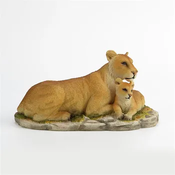 

Lion Art Sculpture Lion and Cub Animal Figurine Statue Resin Crafts Home Decoration Creative Birthday Gift R4969