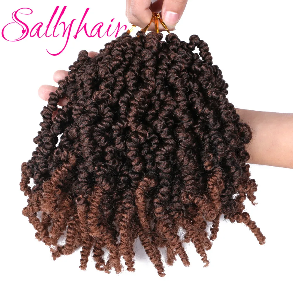 15 Strands Spring Twist Pre-twisted Synthetic Hair 10 inch Passion Nubian Twist Crochet Hair Ombre Braiding