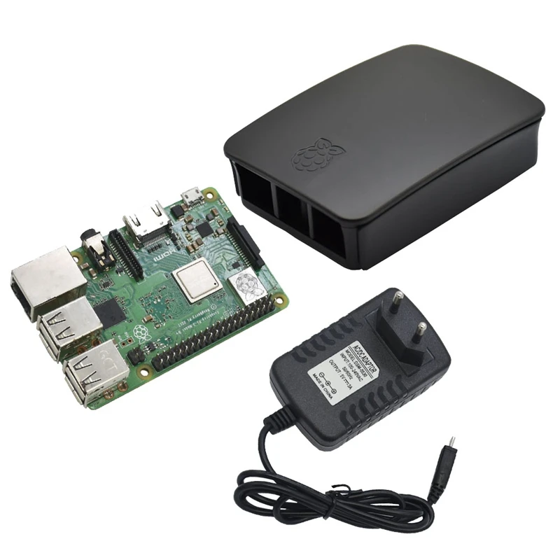4 в 1 для Raspberry Pi 3 Model B+(Plus) из искусственной кожи с Abs чехол, радиаторы+ 5V 3A Мощность адаптер для Raspberry Pi 3B