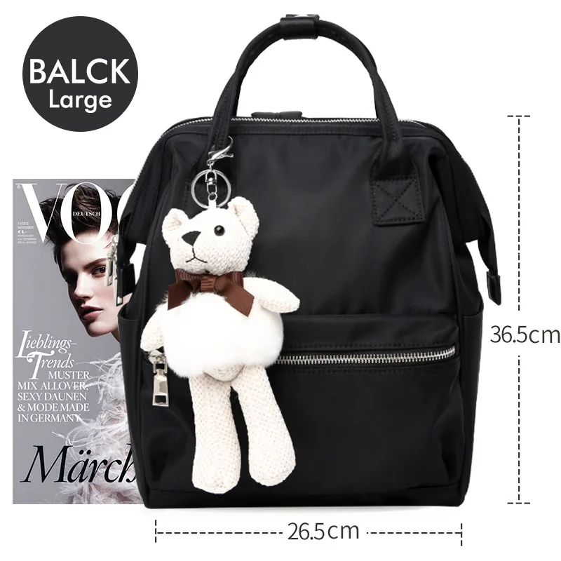 Black Large AJI Anti-Theft Teenager Girls Backpack Youth Women Back Pack School Bag Waterproof Satchel 14 Inch Laptop Bag Pink Black A9068 - Цвет: Black Large