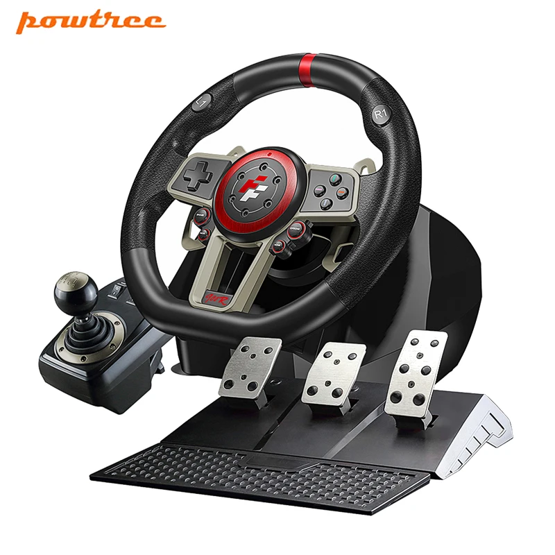 Racing Wheel 900° Racing Games Steering Wheel Computer Learning Car Simulation Driving Machine 