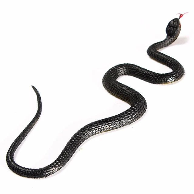 Black and yellow snake simulation snake fake snake small snake soft rubber snake plastic whole scary toy 4