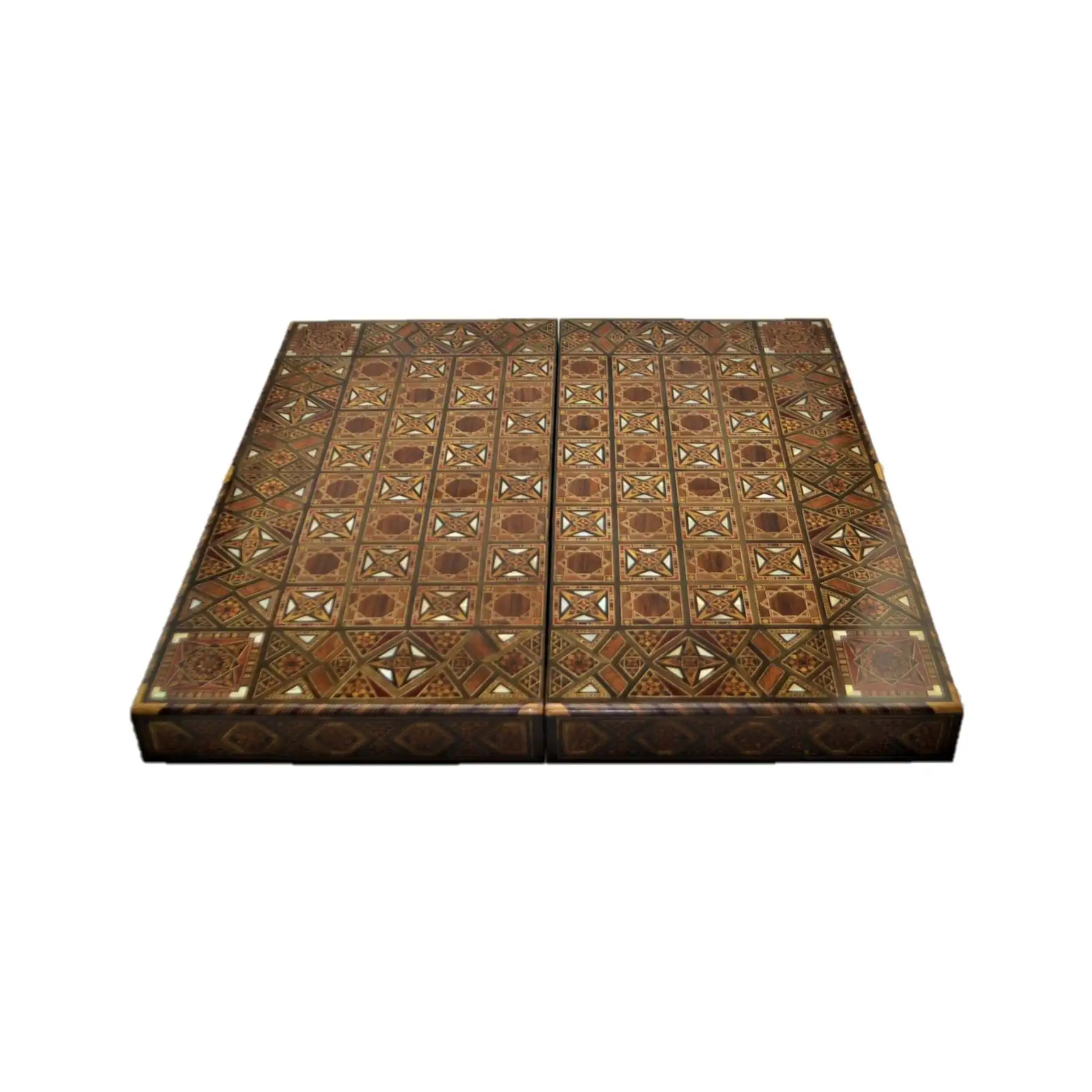 US $484.90 Vintage Game Set Handmade Natural Solid Wooden Backgammon Chess Board checkers Sets Original Pearl on Board Brown Large Size