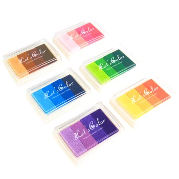 

6Pcs/Set 4 Color Gradient Inkpad Fingerprint Stamp Sealing Decoration Scrapbooking Painting Card Making DIY Crafts Seal Ink Pad