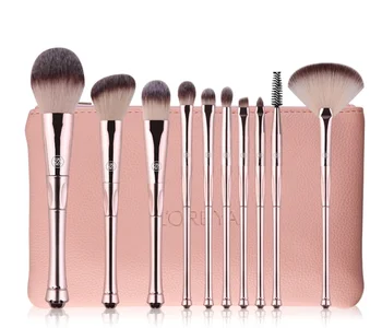 

10 Makeup Brushes Man-made Fiber Portable Soft Animal Hair Smooth and Soft Does Not Irritate The Skin Makeup Brush Sets with Bag