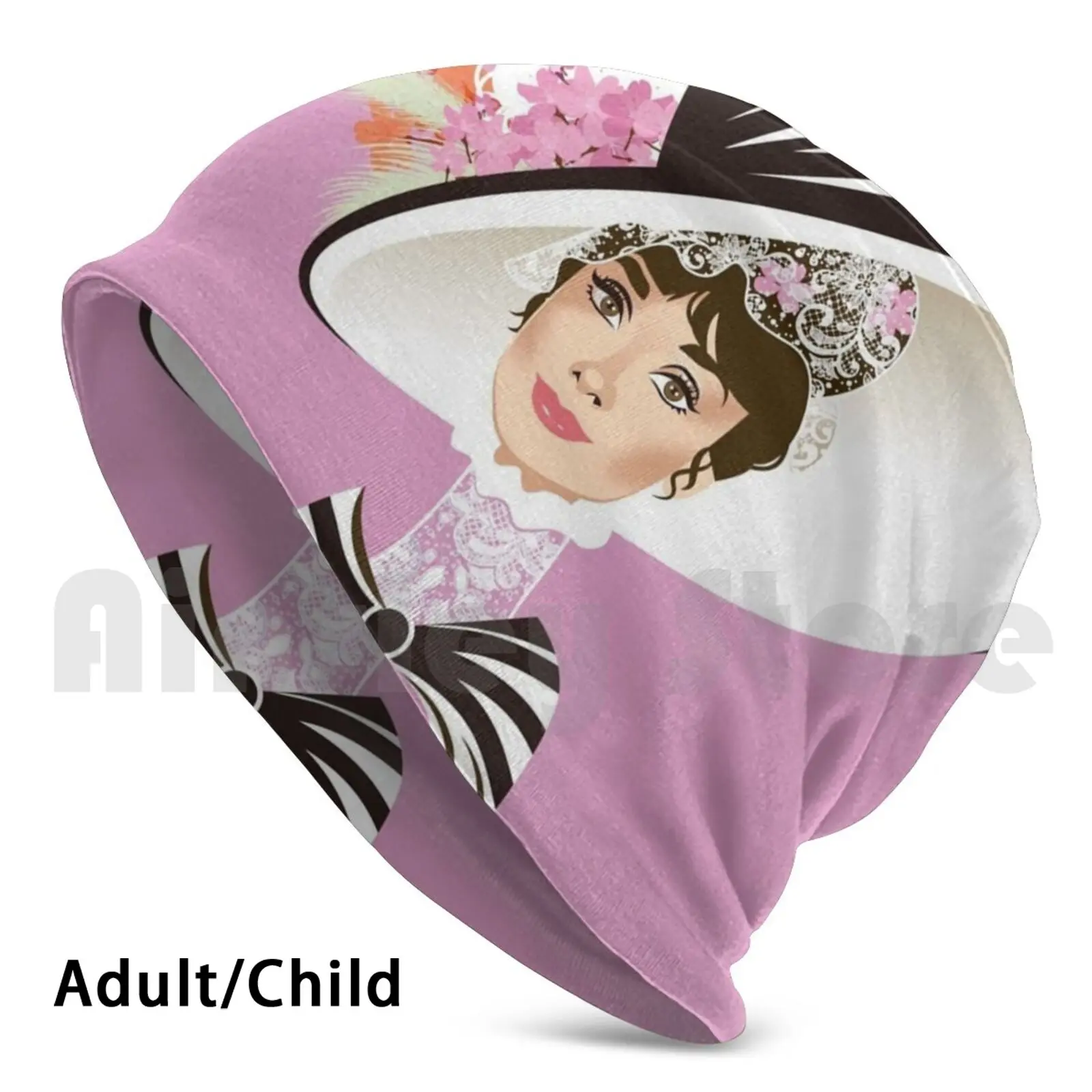 Eliza At Ascot Beanie Hedging Cap Cuscino Con Stampa Fai Da Te Audrey Hepburn Eliza Doolittle My Fair Lady Musical Fashion Icon